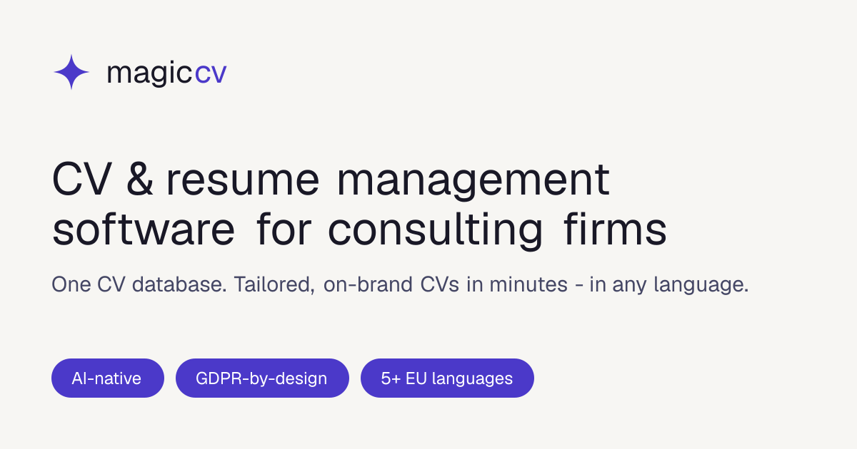 CV & Resume Management Software for Consulting Firms | MagicCV